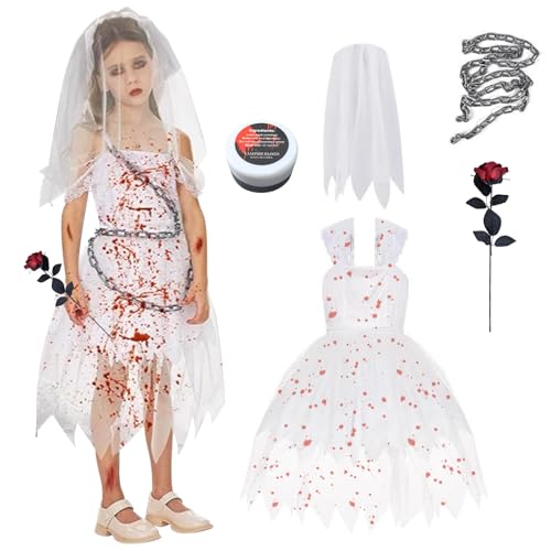 TECHEEL Costume de zombie pour fille, costume dhorreur zombi