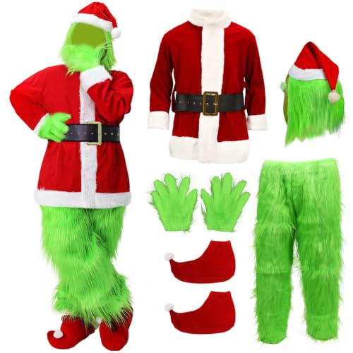 Applysu Costume de Monstre vert pour adulte Vêtements de Pèr