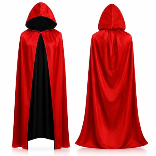 FASCHINFEVER Cape avec capuche rouge et noir – Pour Hallowee
