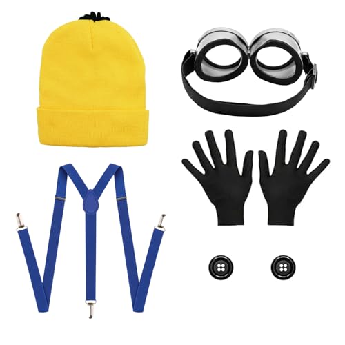 PUERFOCA 5 Pcs Jaune Costume Lunettes Kits pour Cosplay, Deg