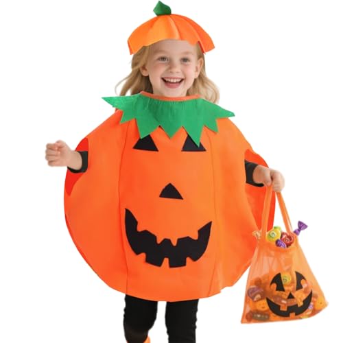 FUIPVGI Costume de Citrouille dHalloween Enfant, Amusant Cos