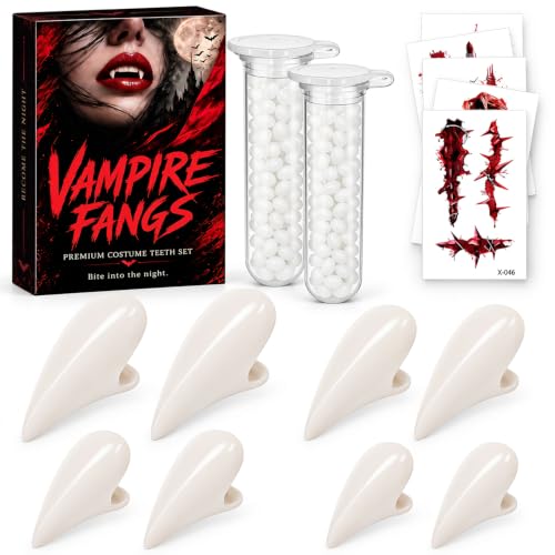 Dent de Vampire Adulte - 4 Tailles Fausse Dents de Vampire T
