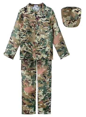 ReliBeauty Déguisement Militaire Enfant Garçon et Fille Cost