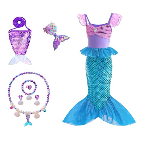HEYOUTH Déguisement Sirène Filles,Deguisement Ariel la Petit