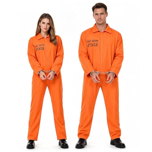 DIANLIANG Deguisement Prisonnier Tenue Halloween pour Homme 