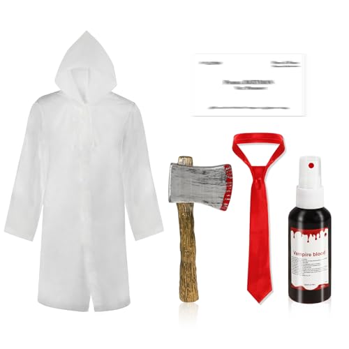 HOWAF Halloween Psycho Costume, Imperméable Transparent, Cra