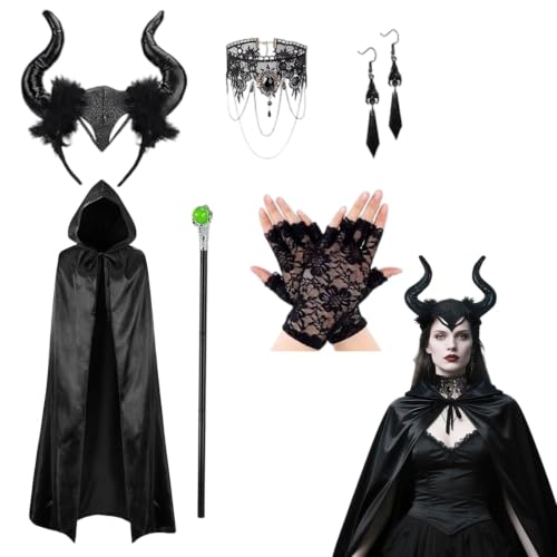 Ajuanbazha Halloween Déguisement Maléfique Femme, Costume Di