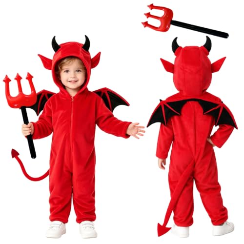 Costume de Petit Diable,Déguisement de petit diable rouge dH