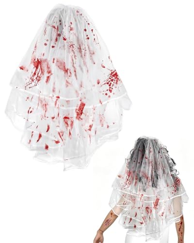 JIRVEX Kit Déguisement Halloween Femme Mariée Zombie : 1 Voi