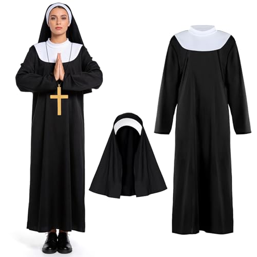Aitsite Déguisement de Nonne pour Femmes Adultes, Déguisemen