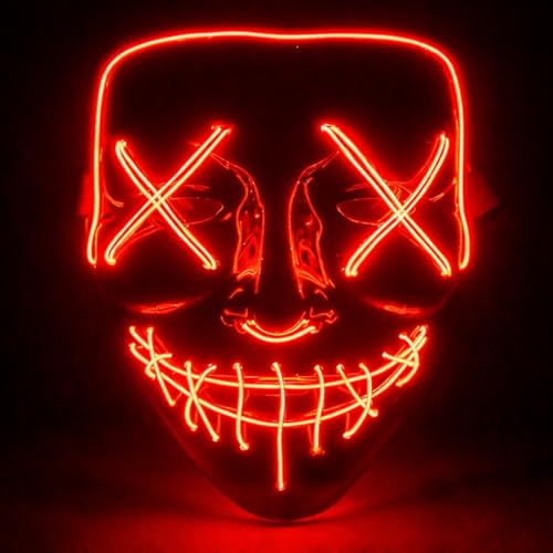 TK Gruppe Timo Klingler Masque dhorreur à LED Rouge - comme 