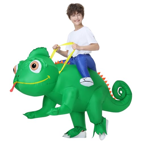 Poptrend Costume de lézard gonflable pour adultes et enfants