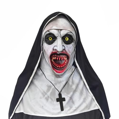DONGSZQ Masque Nonne Halloween Effrayant, Masques en Latex E