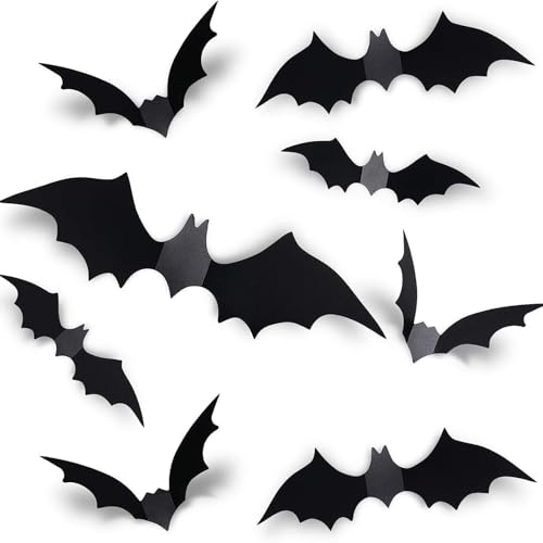 Halloween Decoration,Pack de 60 Chauve Souris Halloween,Déco