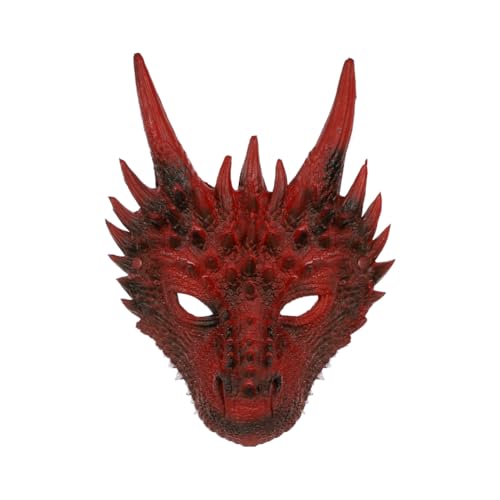 Masque de Dragon Rouge dHalloween Homme Femme Adulte | Masqu