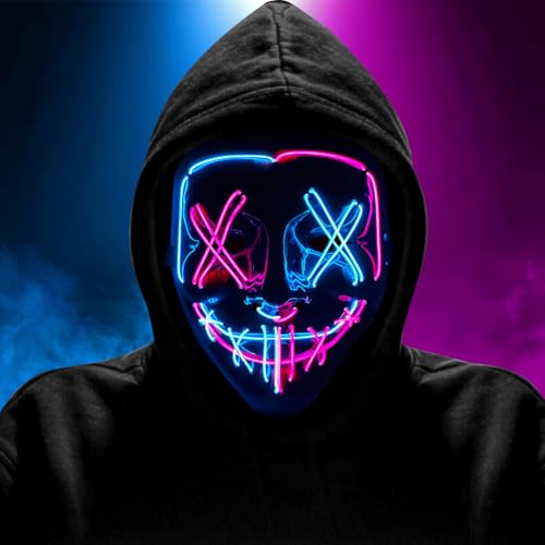 VorPrillynt Halloween Masques, LED Masque Horreur, 2 Couleur