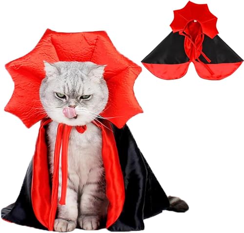 SULOLI Costumes de Chien Chat dHalloween Cape Vampire Animau