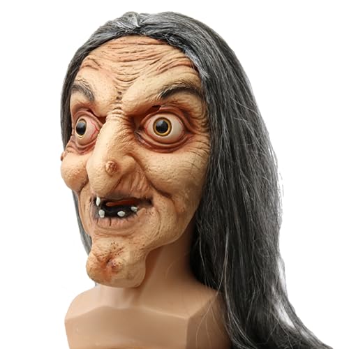 Glaxcidy Masque Halloween Masque de Sorcière, Masque Horreur