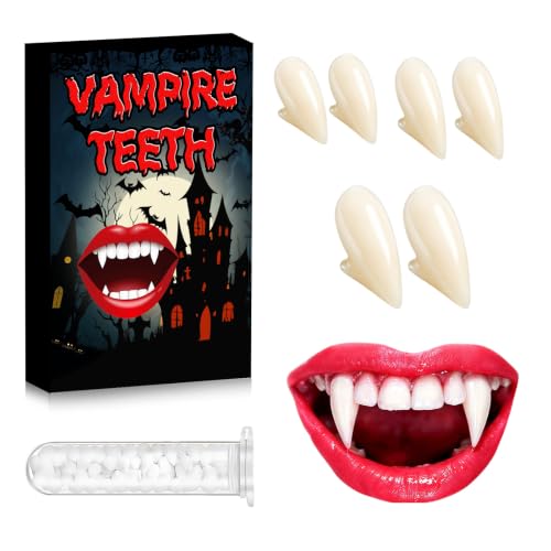 WVWMYM 3 Paires Dent de Vampire Halloween, Fausse Dent Vampi