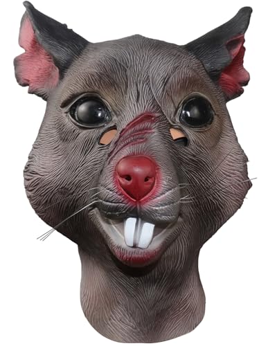 shayulajiao Masque Intégral pour Rats | Masque en Latex Natu