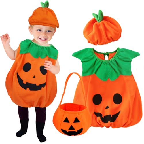 VOPIWOZ Costume dHalloween pour enfant de 3 à 10 ans, citrou