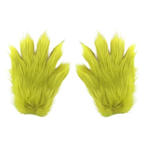 Chaks - Le Grinch™ Gants avec fourrure synthétique verte, ga