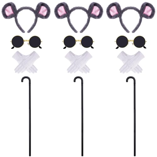 baotongle Lot de 12 accessoires de costume de souris pour Ha
