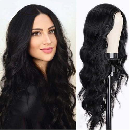 Perruques noires pour femmes Perruques longues et droites Pe