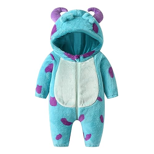 Carolilly Combinaison Monstre Bébé avec Capuche en Velours C