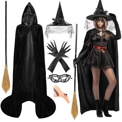 iZoeL Deguisement Sorciere Femme, Deguisement Halloween Femm