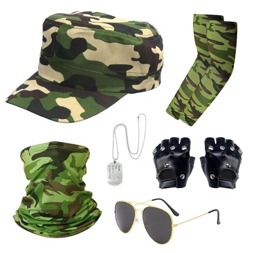 FUIPVGI 6 Pièces Militaire Capitaine de Costume, Déguisement