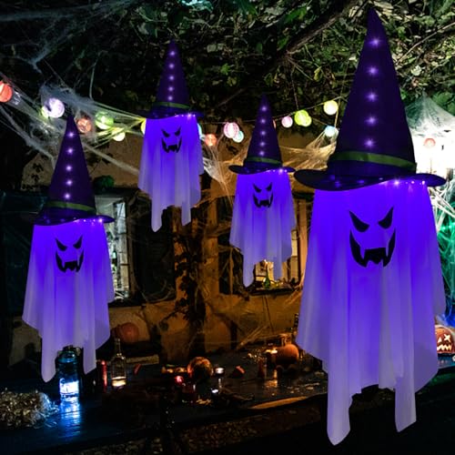 Décorations dHalloween à suspendre fantôme lumineux fantôme 