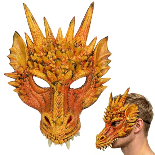ZesGlyxyr Halloween Masque de Dragon, Masque Dragon 3D, Demi