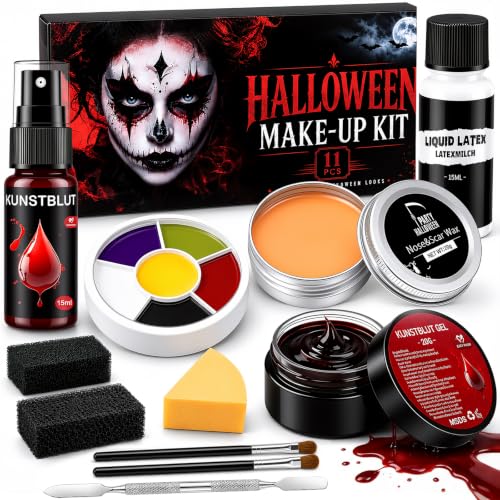 Maquillage Halloween pour Visage avec Faux Sang Halloween Ma