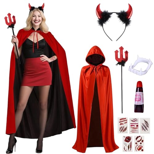 Yiantai Costume de Diable pour Femme, Costume dHalloween pou