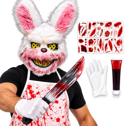 SaiXuan Masque Lapin Halloween Effrayant – Déguisement Lapin