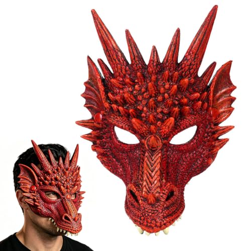 ZesGlyxyr Halloween Masque de Dragon, Masque Dragon 3D, Demi