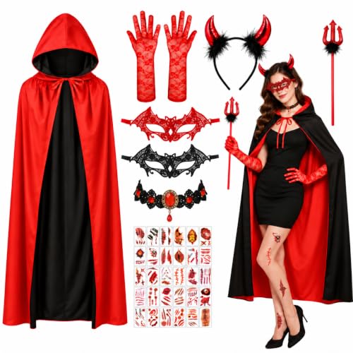 HHDESHSL Costume de Diable pour Femme, Déguisement Diable Fe