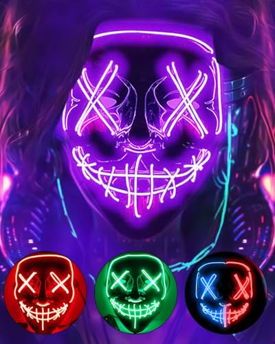 DWTECH Masque de purge à LED pour Halloween - Masque à LED p