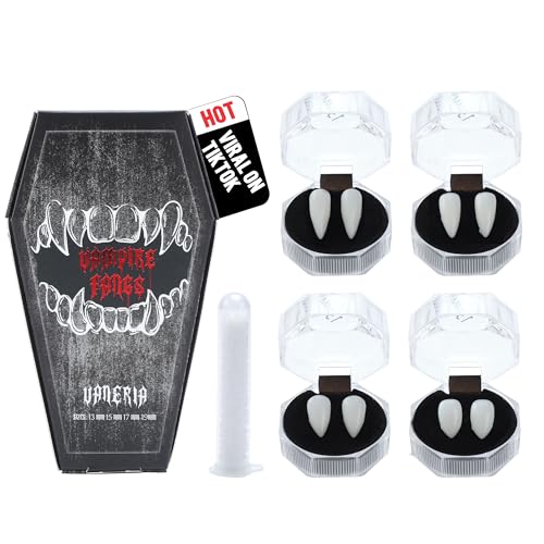 VANERIA 4 Paires de Dents de Vampire,Crocs de Vampire pour C