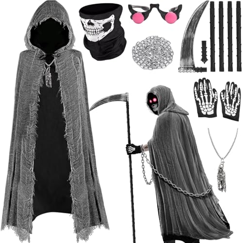 Costume de faucheuse pour homme - 7pcs - Cape de faucheuse f