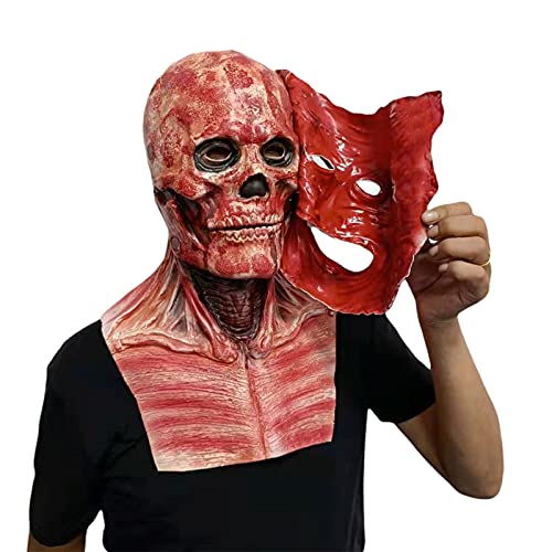 masque halloween adulte visage latex Deguisement Halloween Adulte Qui Fait Peur Masque Latex Ghost Face Femme Sexy Scream Mask Lumineux Enfant Costume Zombie La Nonne De Clown A24, Taille unique