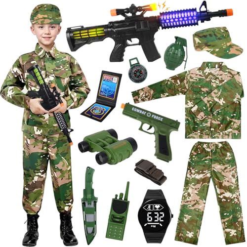 Deguisement Militaire Costume Camouflage Enfant Walkie Talki