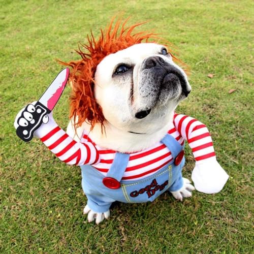 Bprtcra Halloween Costume pour Chien, Deadly Doll Cosplay, V
