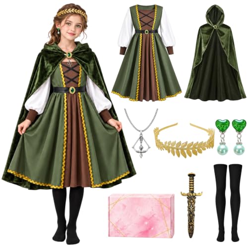 COYBTO 10 pcs Déguisement Archer Enfant Costume avec Cape,Ac