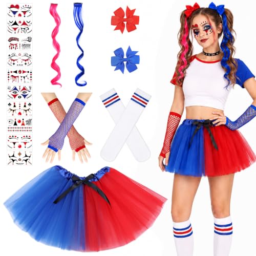 15 Pcs Deguisement Clown Femme Halloween, Déguisement Cirque