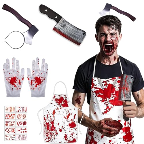 FiveMileBro Costume de Boucher Deguisement Boucher Halloween