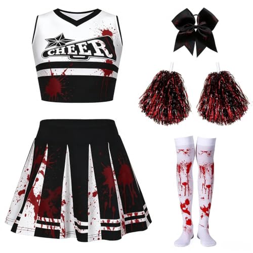 Costume Cheerleader Fille,Pompon Pom-Pom Girl,pour Carnaval,