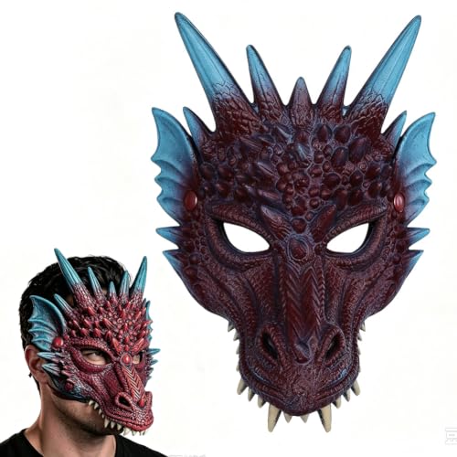 ZesGlyxyr Halloween Masque de Dragon, Masque Dragon 3D, Demi