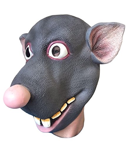 Rubber Johnnies Masque drôle de rat, taille unique, peint à 